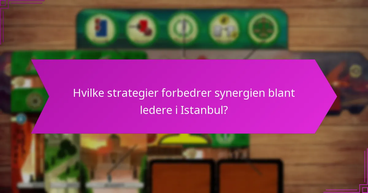 Hvilke strategier forbedrer synergien blant ledere i Istanbul?