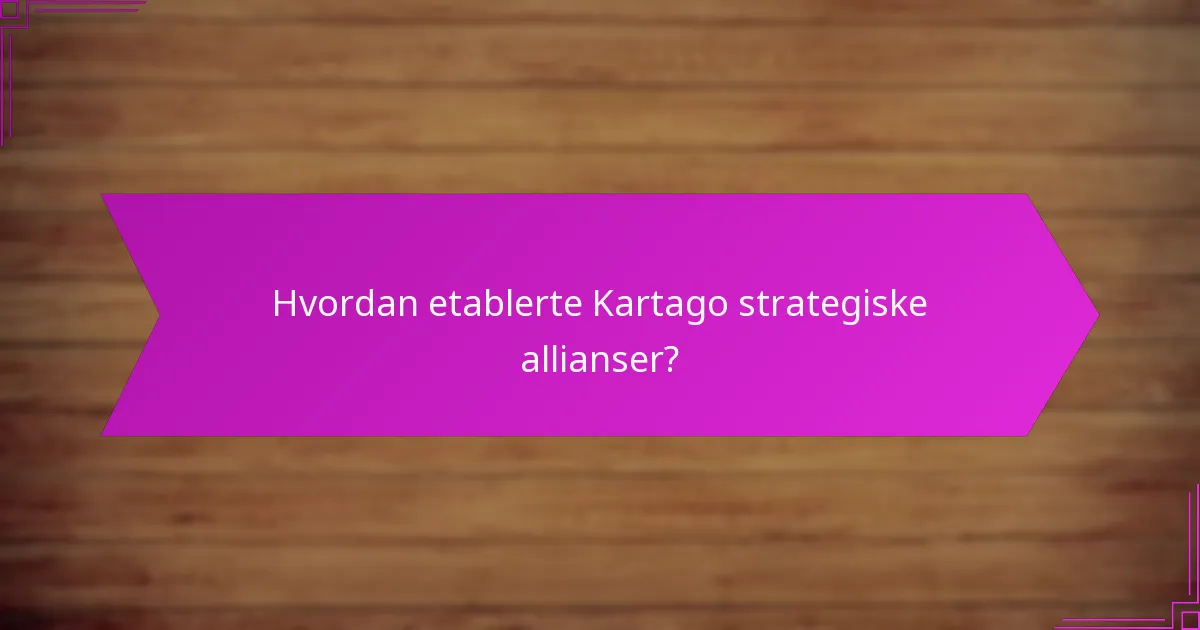 Hvordan etablerte Kartago strategiske allianser?