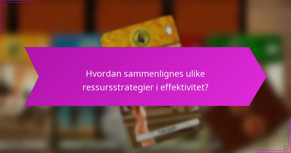 Hvordan sammenlignes ulike ressursstrategier i effektivitet?